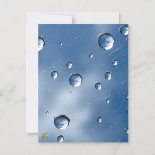 Clouds Reflected in Dew Drops Against Blue Sky Postcard