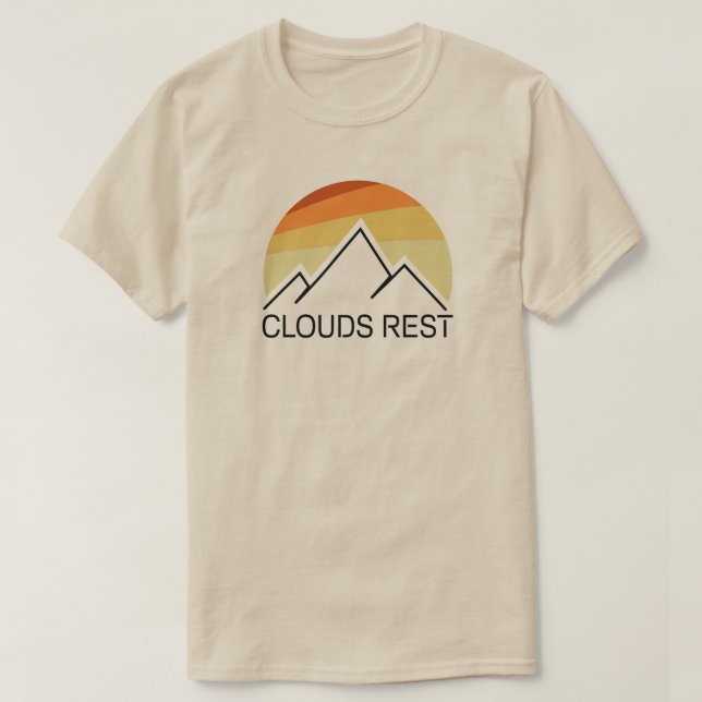 Clouds Rest Mountain Yosemite Retro T-Shirt (Design Front)
