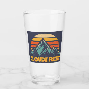 Clouds Rest Mountain Yosemite Retro Turquoise Glass