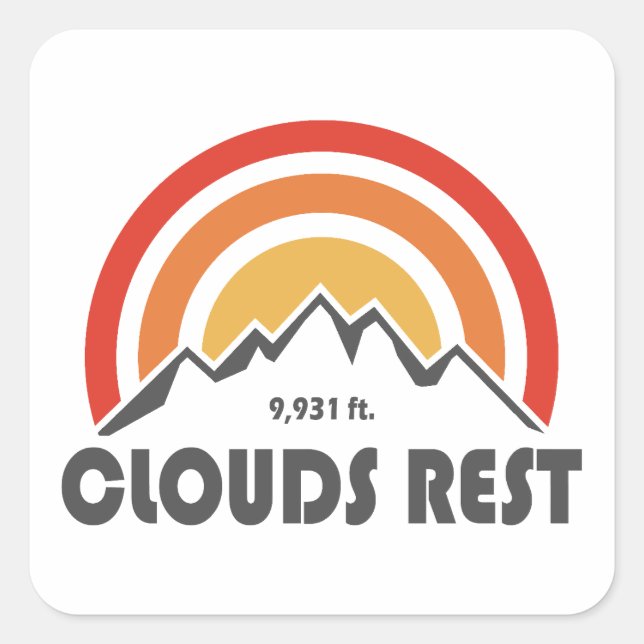 Clouds Rest Mountain Yosemite Square Sticker (Front)