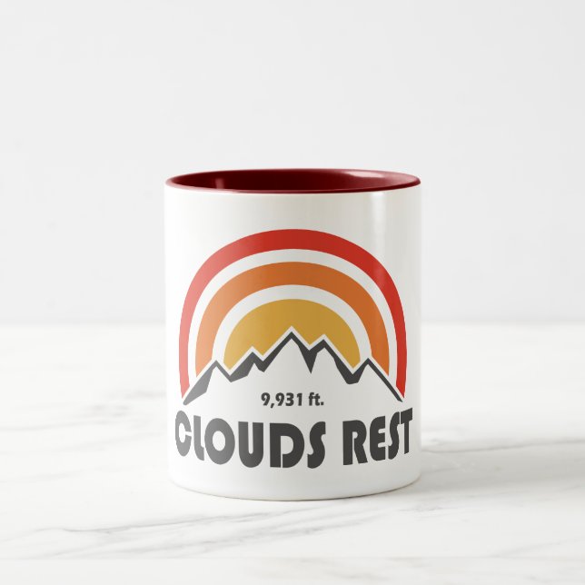 Clouds Rest Mountain Yosemite Two-Tone Coffee Mug (Center)