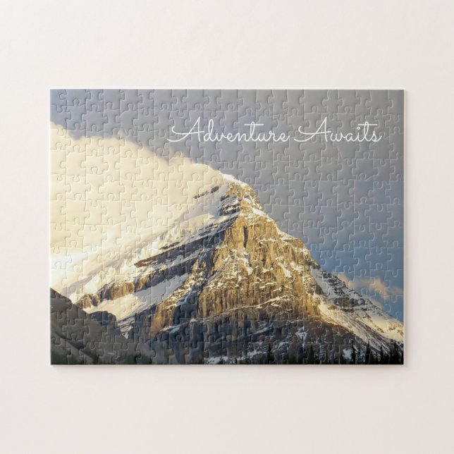 Clouds Roll Off Snowy Mountain in Canada Jigsaw Puzzle (Horizontal)