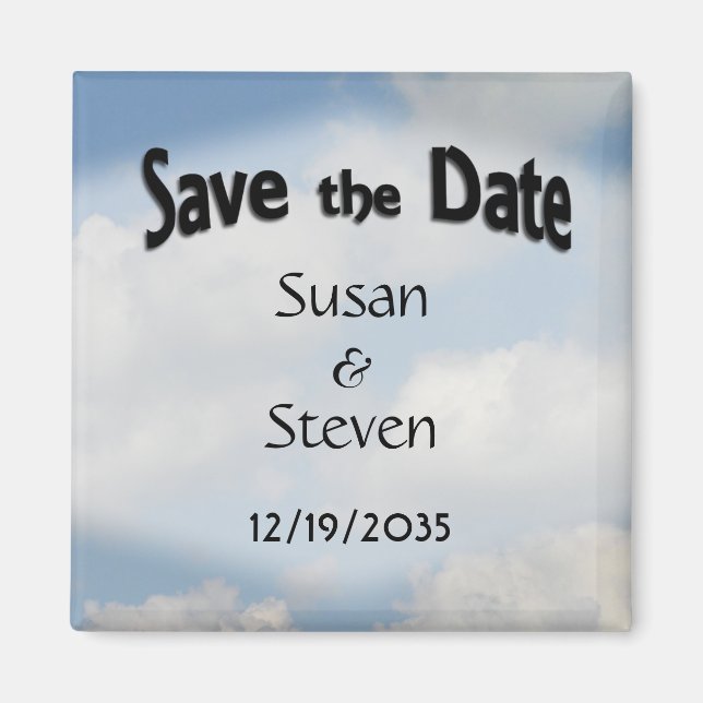 Clouds Save the Date Magnet (Front)