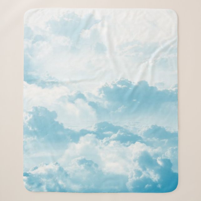 Clouds sky cartoon vector images sherpa blanket (Front)