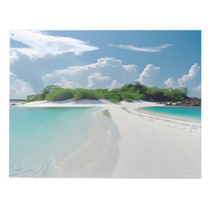 Clouds Sky Coast Beach White Sand Sunny Day Travel Notepad