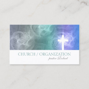 Clouds & Sky Lighted Cross Religious Business Card