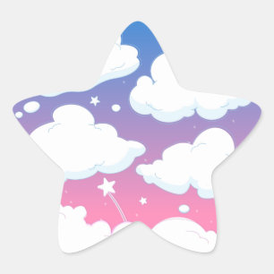clouds  star sticker