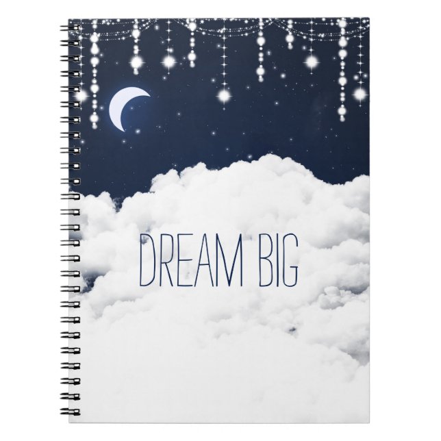 Clouds Starry Night Sky Dream notebook journal (Front)