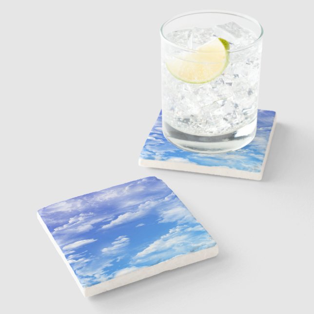Clouds Stone Coaster (Side)