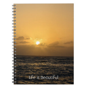 Clouds Sun Ocean Sunset Kauai (my photography) Notebook