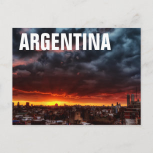 Clouds, Sunset And Red Postcard