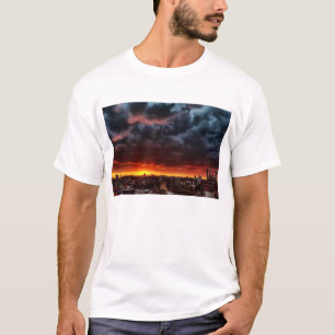 Clouds, Sunset And Red T-Shirt