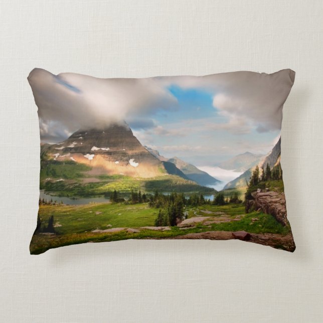 Clouds Sweeping Through Mountains Decorative Cushion (Front)