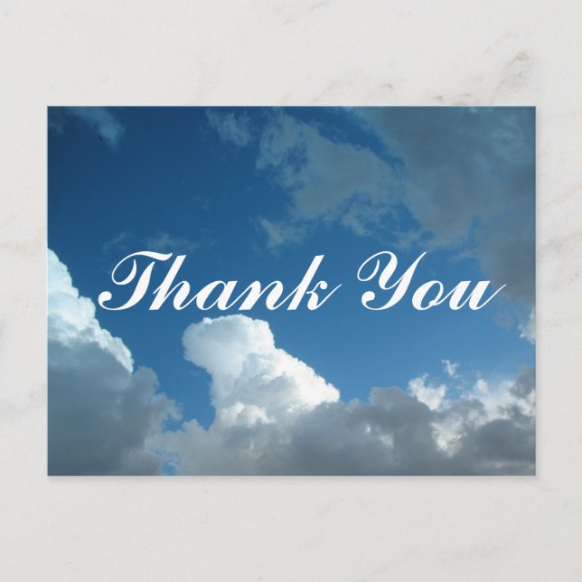 clouds  Thank You Postcard (Front)