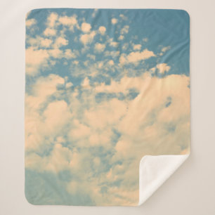 Clouds - vintage effect style pictureshome decor, sherpa blanket