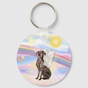 Clouds - Weimaraner Angel Key Ring