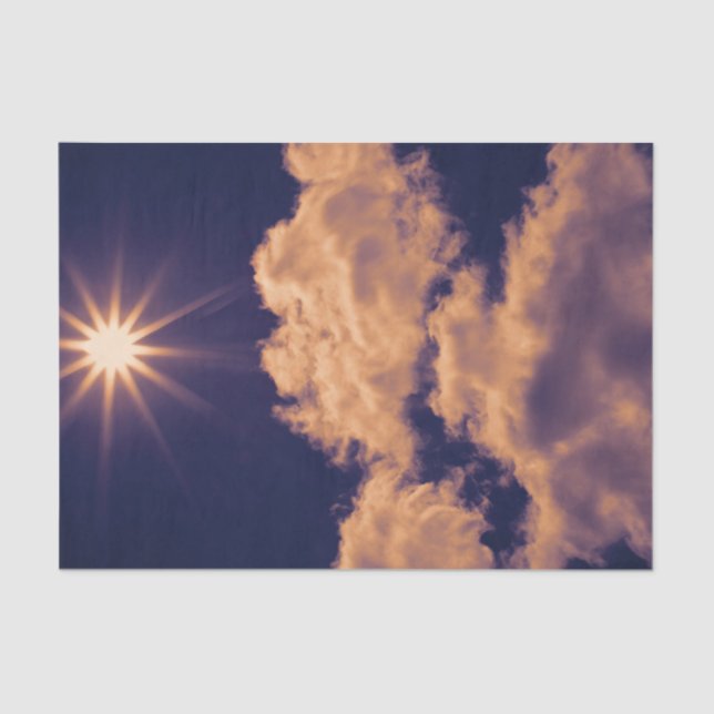 Clouds White Blue Sky Beautiful Sunset Tissue Paper (Front)