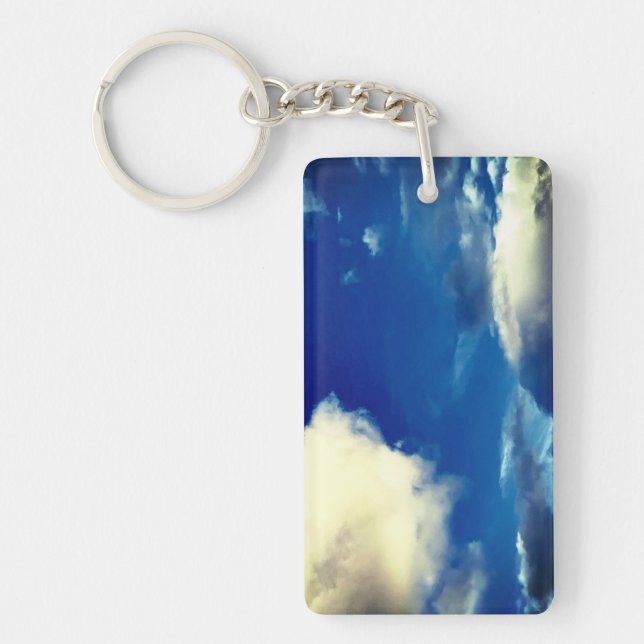 Clouds with Blue Sky Outdoor Photograph Key Ring (Front)
