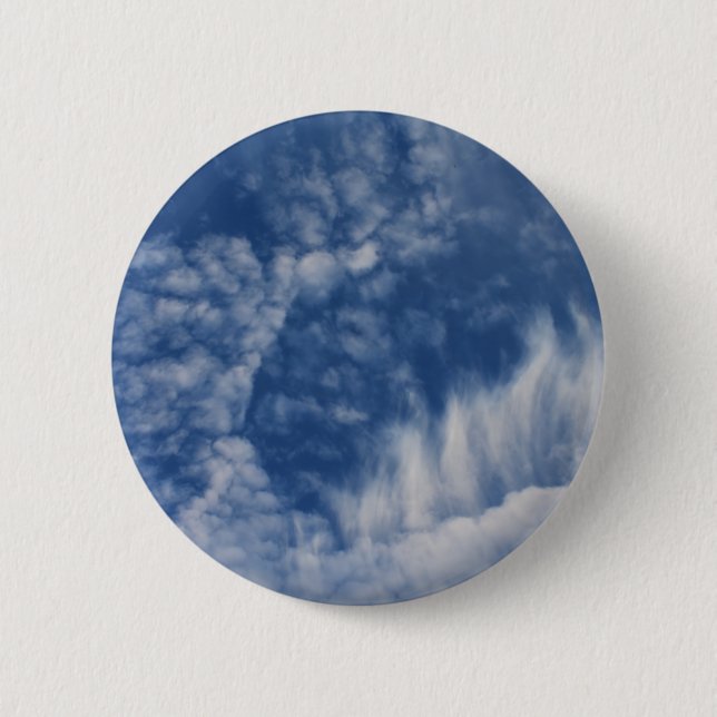 Clouds with teeth 6 cm round badge (Front)
