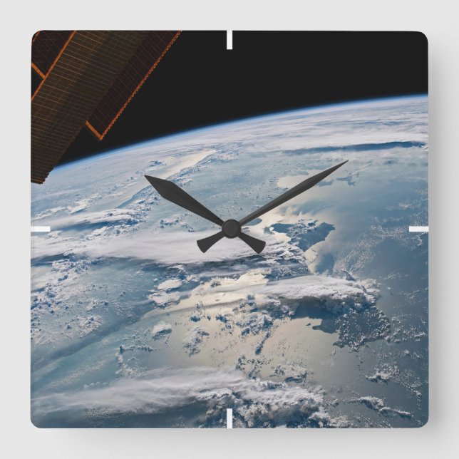 Cloudscapes Around Sumatra, Indonesia. Square Wall Clock (Front)