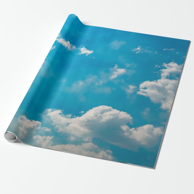 Cloudy and blue sky backgroundabstract, air, area, wrapping paper (Unrolled)