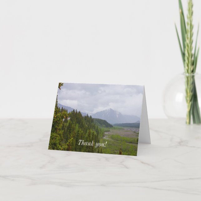 Cloudy At Denali Thank You Card (Front)