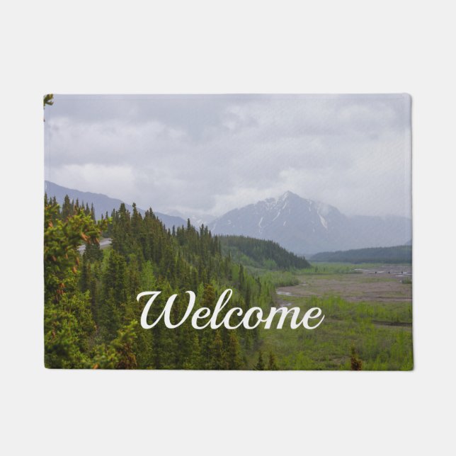 Cloudy At Denali Welcome Doormat (Front)