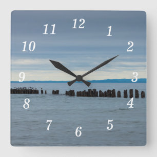 Cloudy At Whitefish Bay Wall Clock