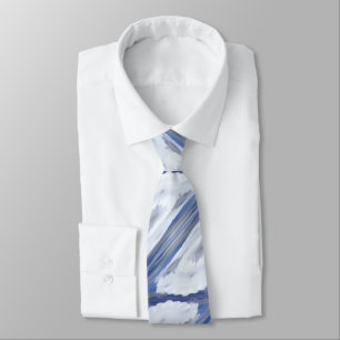Cloudy Baby Blue Sky Abstract Pattern Tie