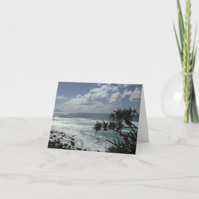 Cloudy Beach Day Folded Thank You Card (Front)
