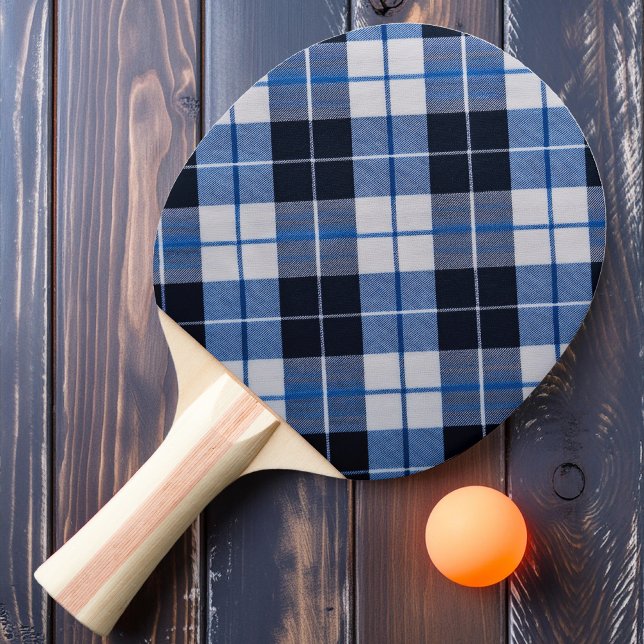 Cloudy Blue Plaid Ping Pong Paddle (Creator Uploaded)