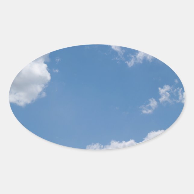 Cloudy Blue Sky Background Oval Sticker (Front)