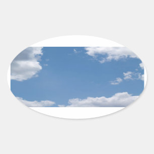 Cloudy Blue Sky Background Oval Sticker
