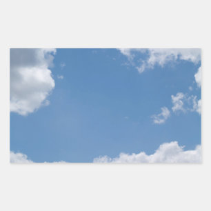 Cloudy Blue Sky Background Rectangle Sticker