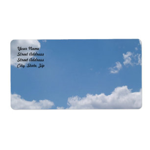 Cloudy Blue Sky Background Shipping Label