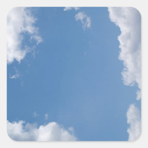 Cloudy Blue Sky Background Square Sticker