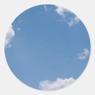 Cloudy Blue Sky BackgroundRound Sticker