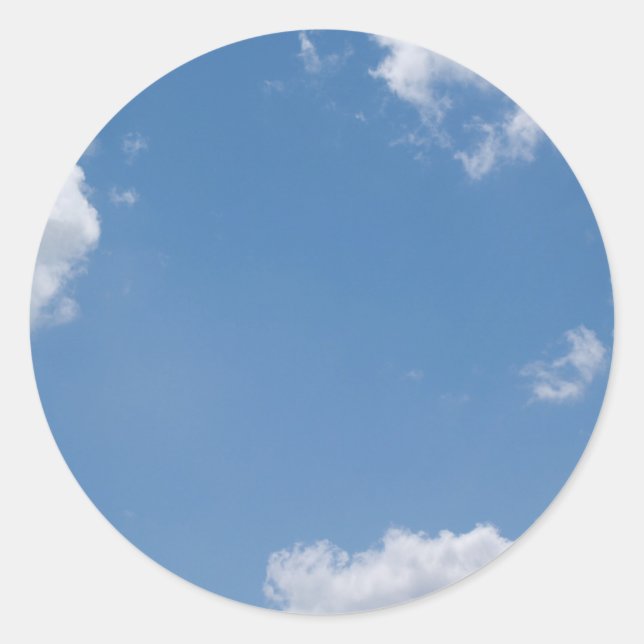 Cloudy Blue Sky BackgroundRound Sticker (Front)