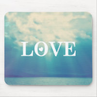 Cloudy Blue Sky Love Typography