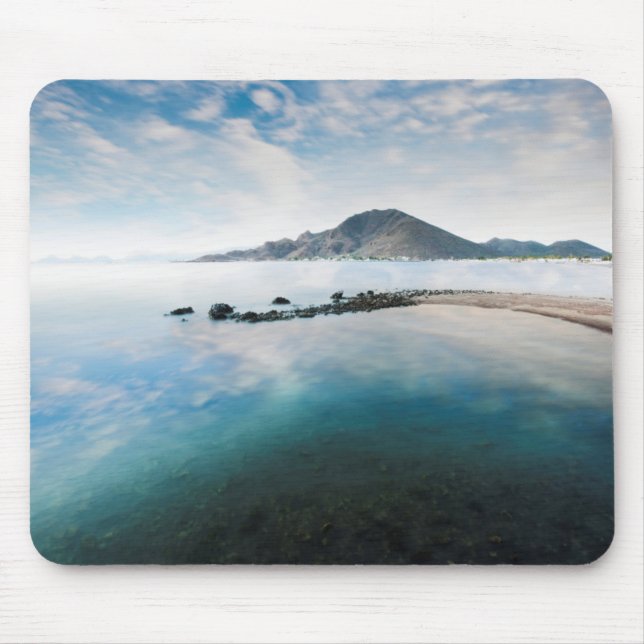 Cloudy Blue Sky Reflecting In Lake Mouse Pad (Front)