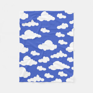 Cloudy Blue Sky White Clouds Dreamy Clouding Fleece Blanket