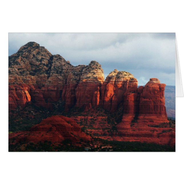 Cloudy Coffee Pot Rock in Sedona Arizona (Front Horizontal)