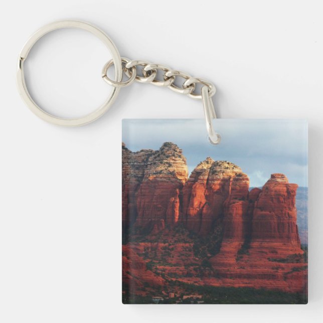 Cloudy Coffee Pot Rock in Sedona Arizona Key Ring (Front)