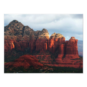 Cloudy Coffee Pot Rock in Sedona Arizona Photo Print