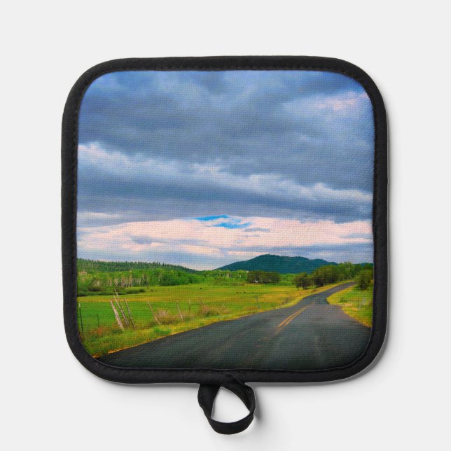 Cloudy Country Road Pot Holder (Front)