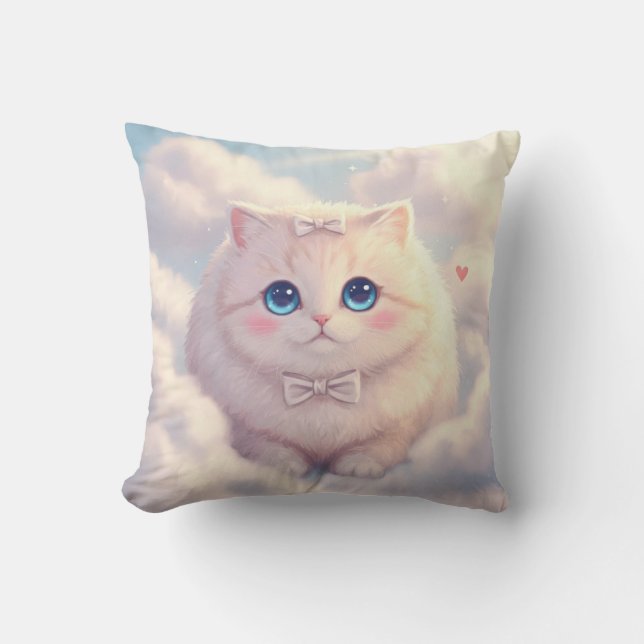 Cloudy Cuddle Cat Pillow (Front)