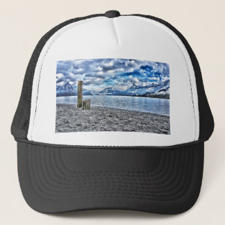 Cloudy day at lake lucerne trucker hat