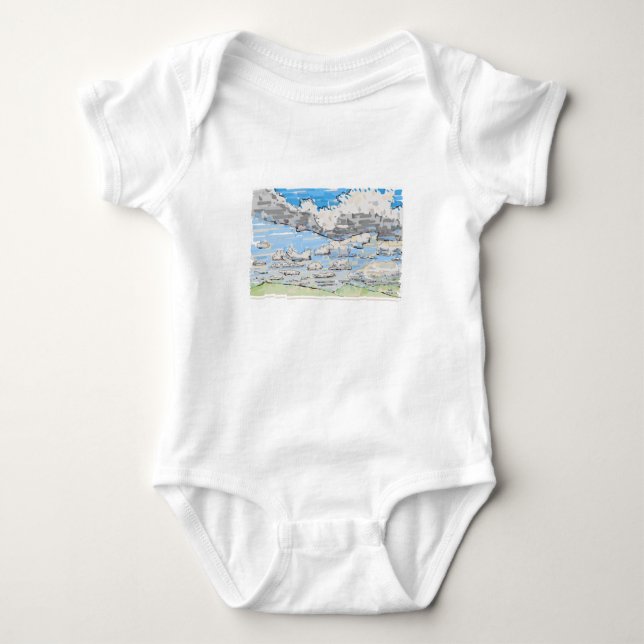Cloudy day baby bodysuit (Front)