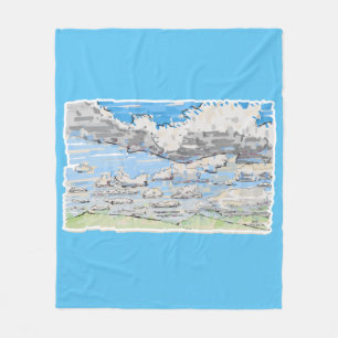 Cloudy day fleece blanket