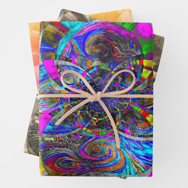 "Cloudy Day Through Stained Glass" Wrapping Paper  (In situ)
